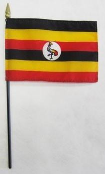 Uganda 4" x 6" Mounted Flags