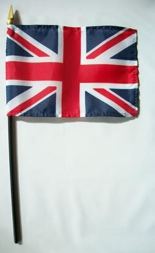 United Kingdom 4" x 6" Mounted Flags