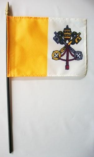 [34410] Vatican City (Papal) 4" x 6" Mounted Flags