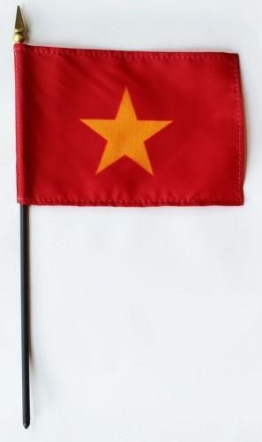 Vietnam 4" x 6" Mounted Flags