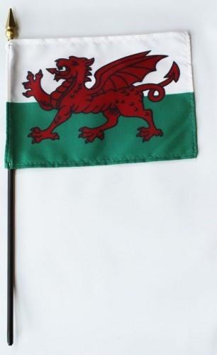 Wales 4" x 6" Mounted Flags