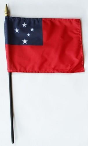 Western Samoa 4" x 6" Mounted Flags