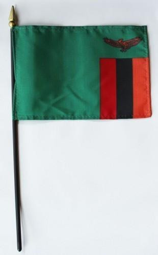 [34593] Zambia 4" x 6" Mounted Flags