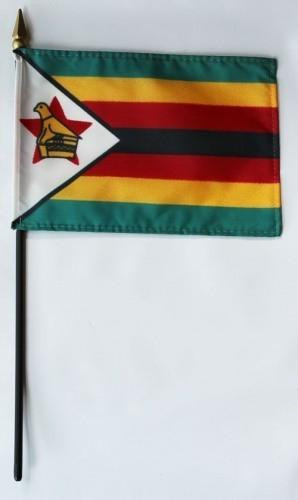 [34610] Zimbabwe 4" x 6" Mounted Flags