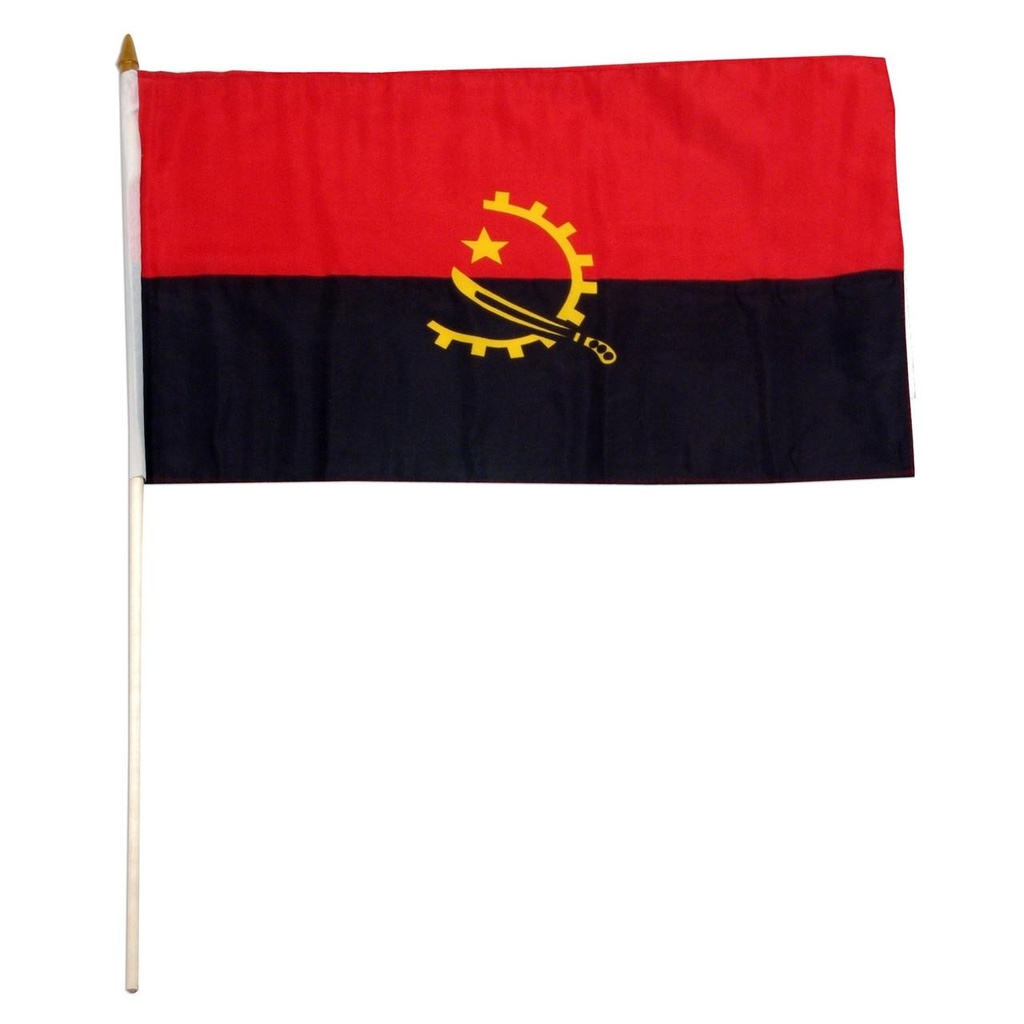 Angola 12" x 18" Mounted Flag