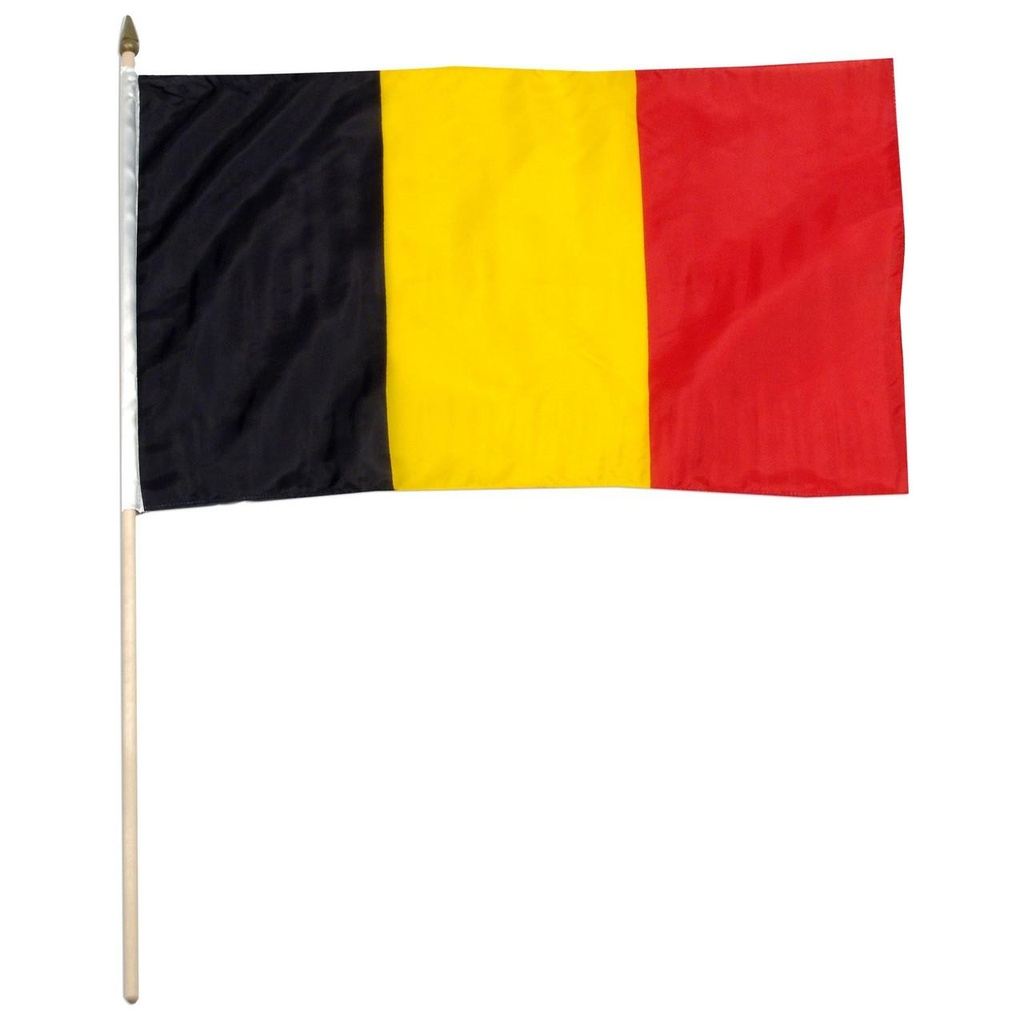 Belgium 12" x 18" Mounted Flag
