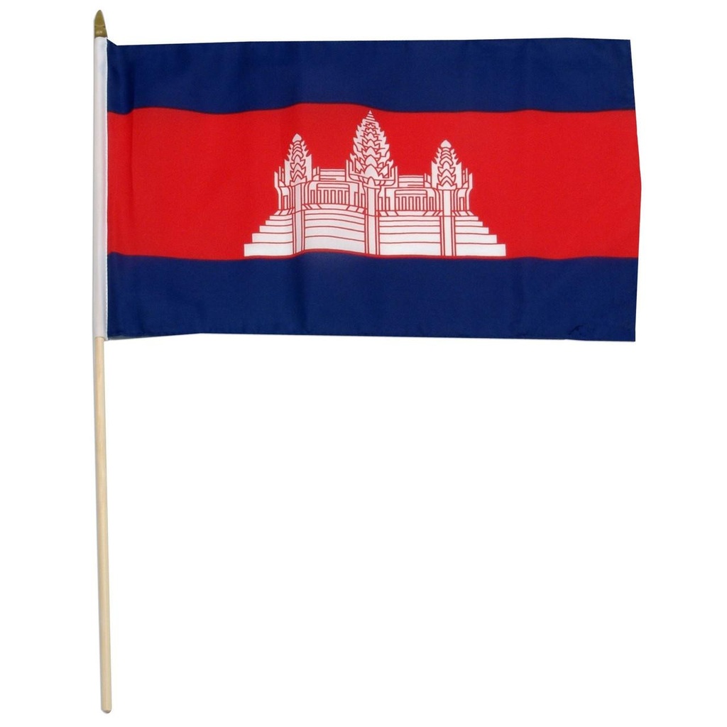 [STI-Cambodia] Cambodia 12" x 18" Mounted Flag