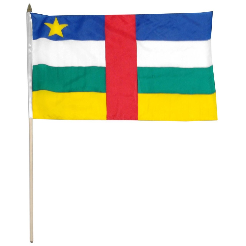 Central African Rep 12" x 18" Mounted Flag
