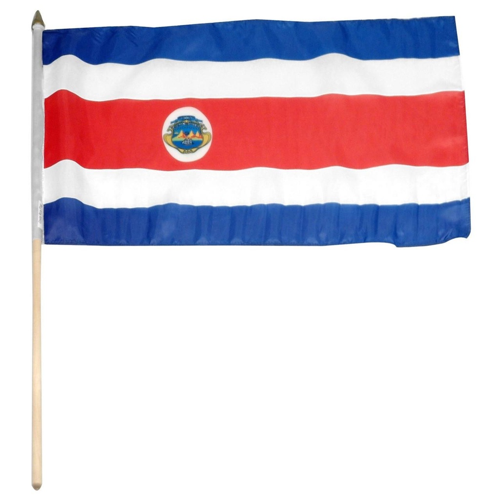 Costa Rica 12" x 18" Mounted Flag