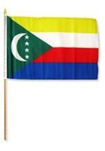 [STI-Comoros] Comoros 12" x 18" Mounted Flag