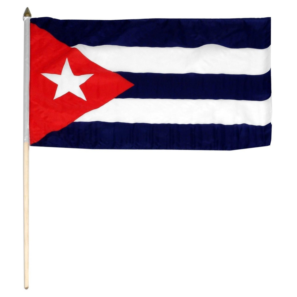 Cuba 12" x 18" Mounted Flag