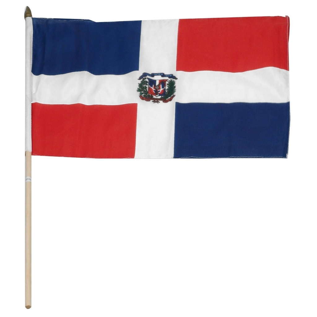 Dominican Republic 12" x 18" Mounted Flag