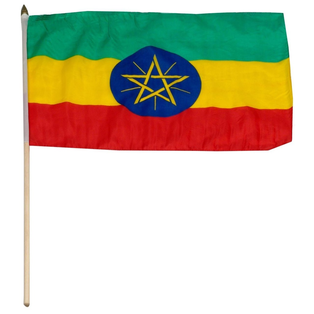 [STI-Ethiopia] Ethiopia 12" x 18" Mounted Flag