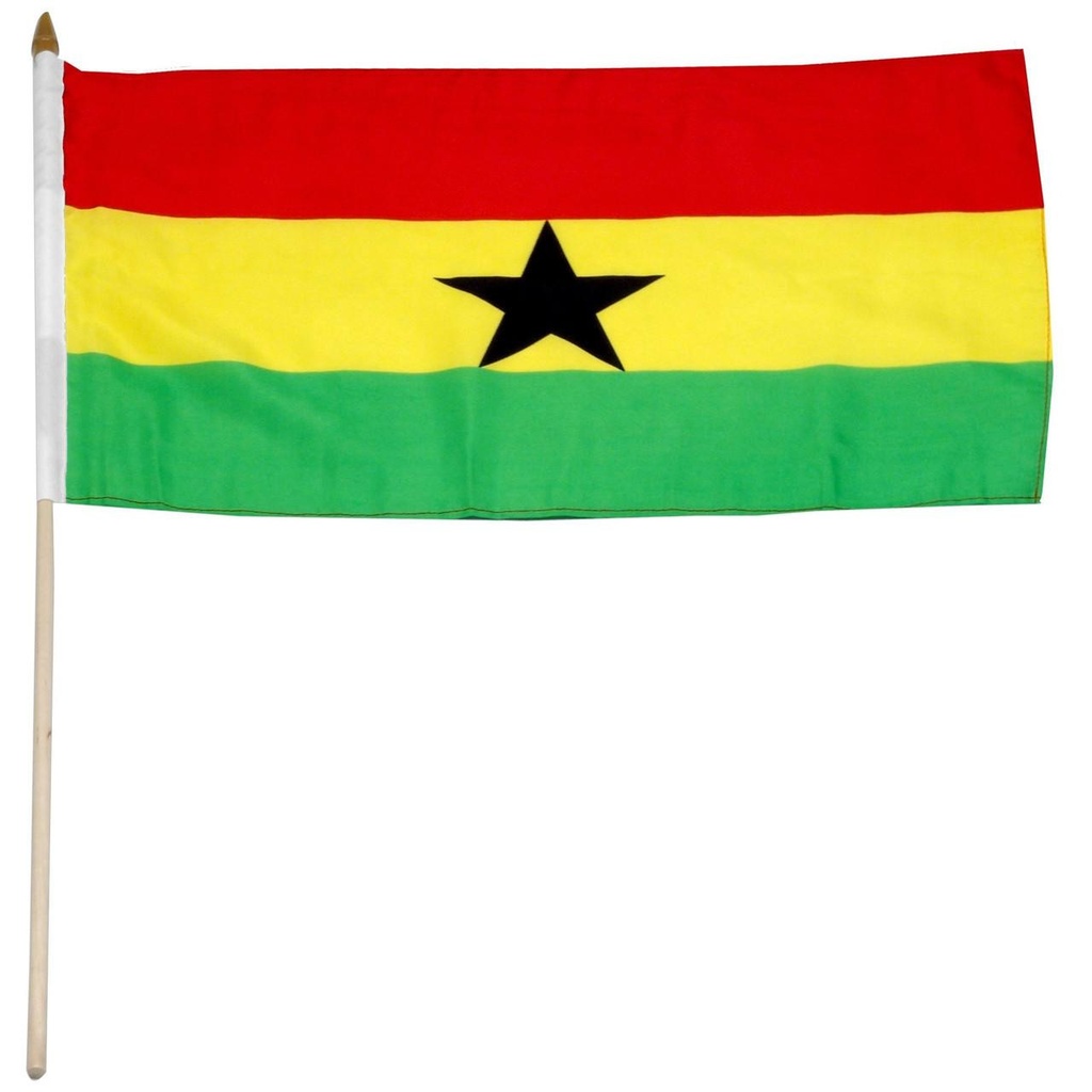 Ghana 12" x 18" Mounted Flag