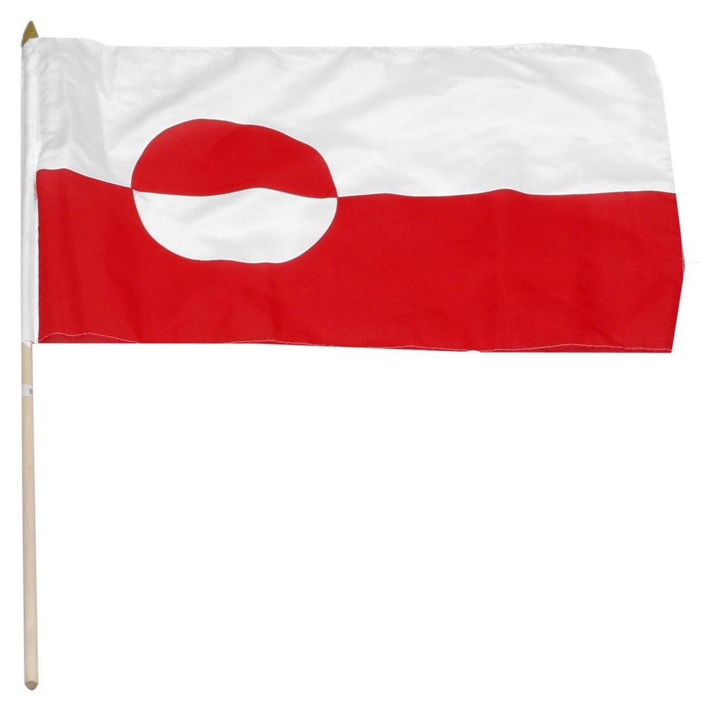 Greenland 12" x 18" Mounted Flag