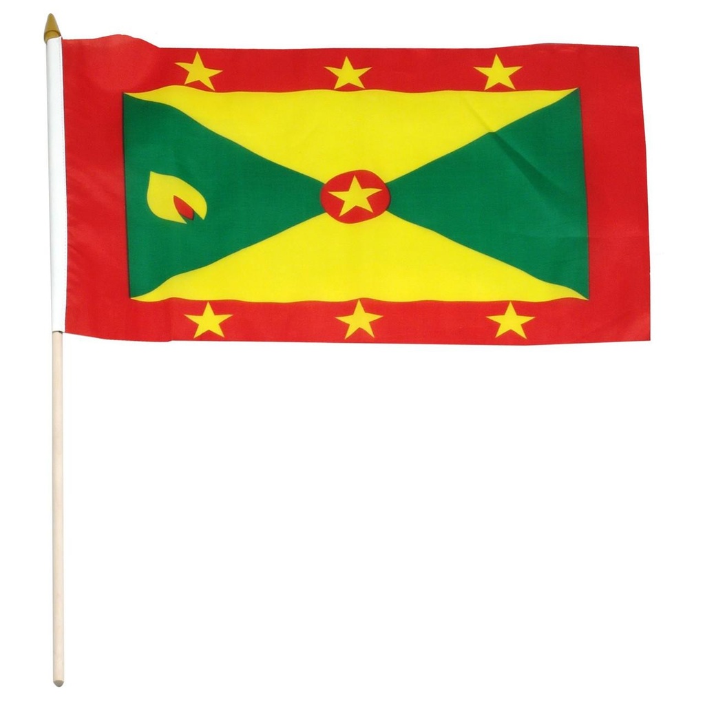 Grenada 12" x 18" Mounted Flag