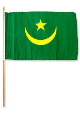 Mauritania 12" x 18" Mounted Flag