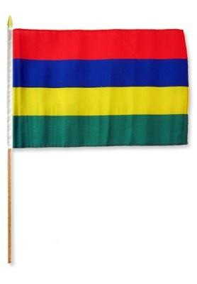Mauritius 12" x 18" Mounted Flag