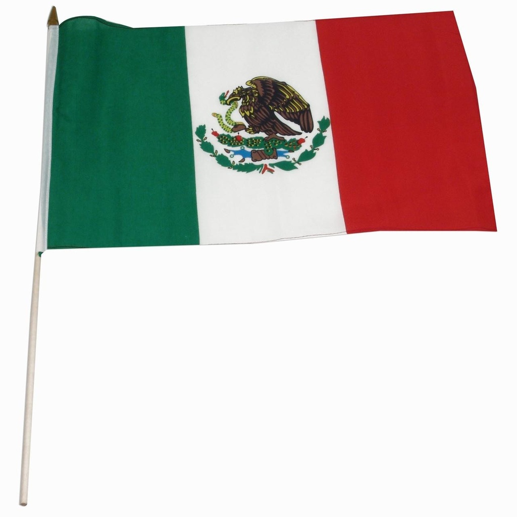 Mexico 12" x 18" Mounted Flag