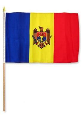 Moldova 12" x 18" Mounted Flag
