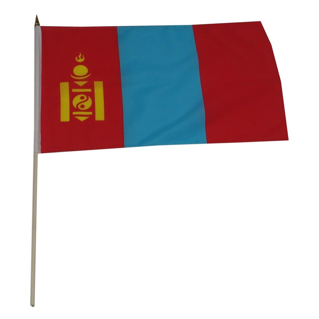 Mongolia 12" x 18" Mounted Flag