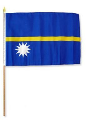 Nauru 12" x 18" Mounted Flag