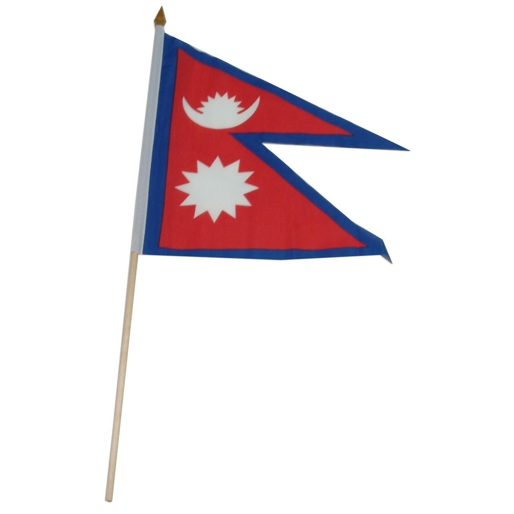 Nepal 12" x 18" Mounted Flag