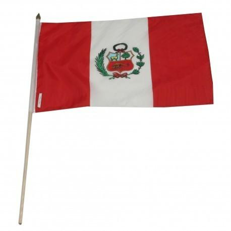 Peru 12" x 18" Mounted Flag