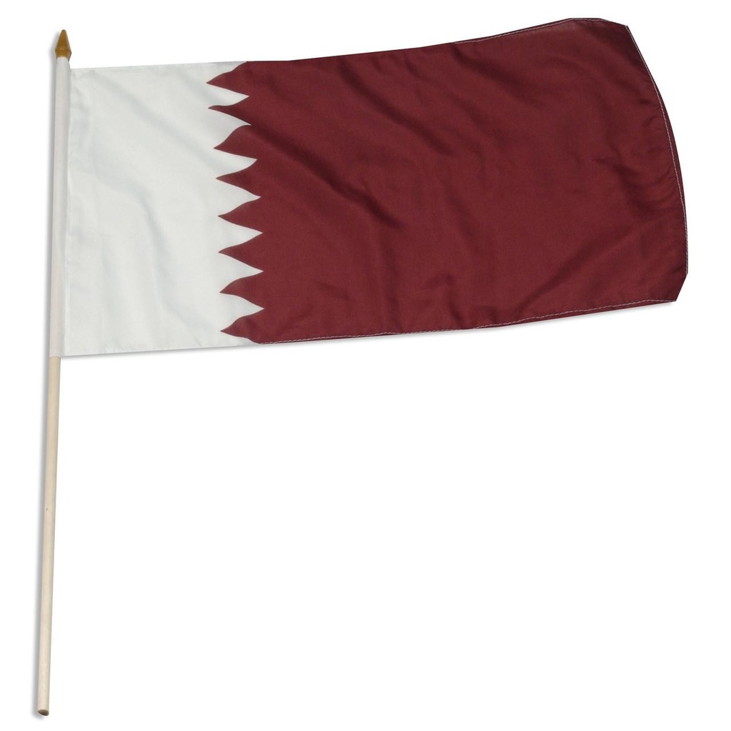 Qatar 12" x 18" Mounted Flag