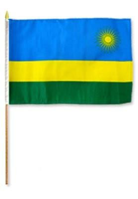 Rwanda 12" x 18" Mounted Flag