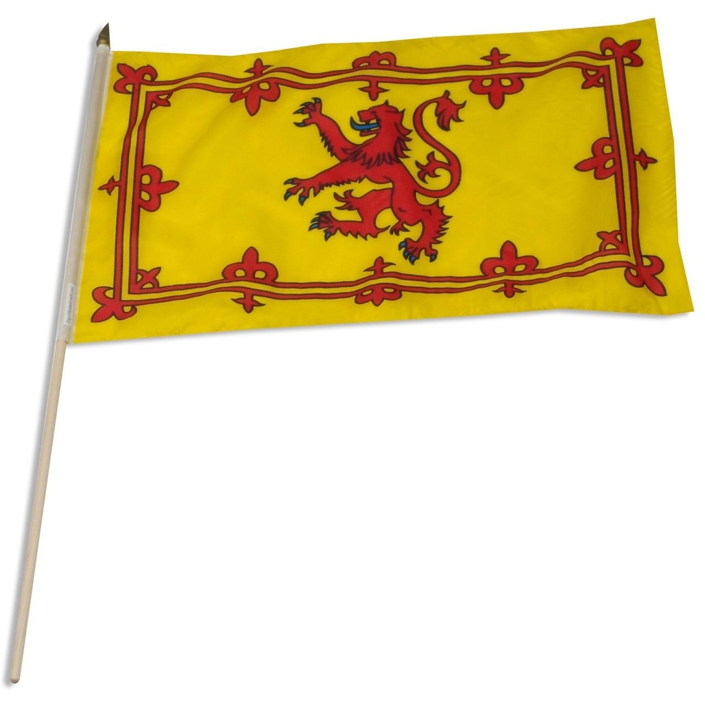Scottish Rampant Lion 12" x 18" Mounted Flag