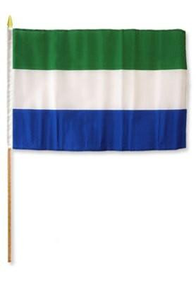 Sierra Leone 12" x 18" Mounted Flag