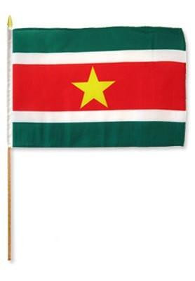 Suriname 12" x 18" Mounted Flag