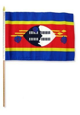 Swaziland 12" x 18" Mounted Flag