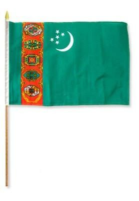 [STI-Turkmenistan] Turkmenistan 12" x 18" Mounted Flag