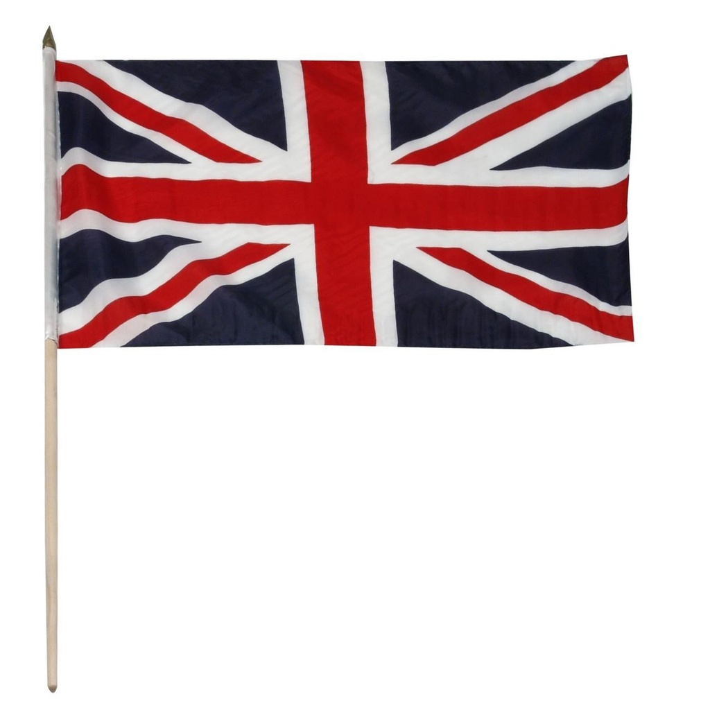 United Kingdom 12" x 18" Mounted Flag