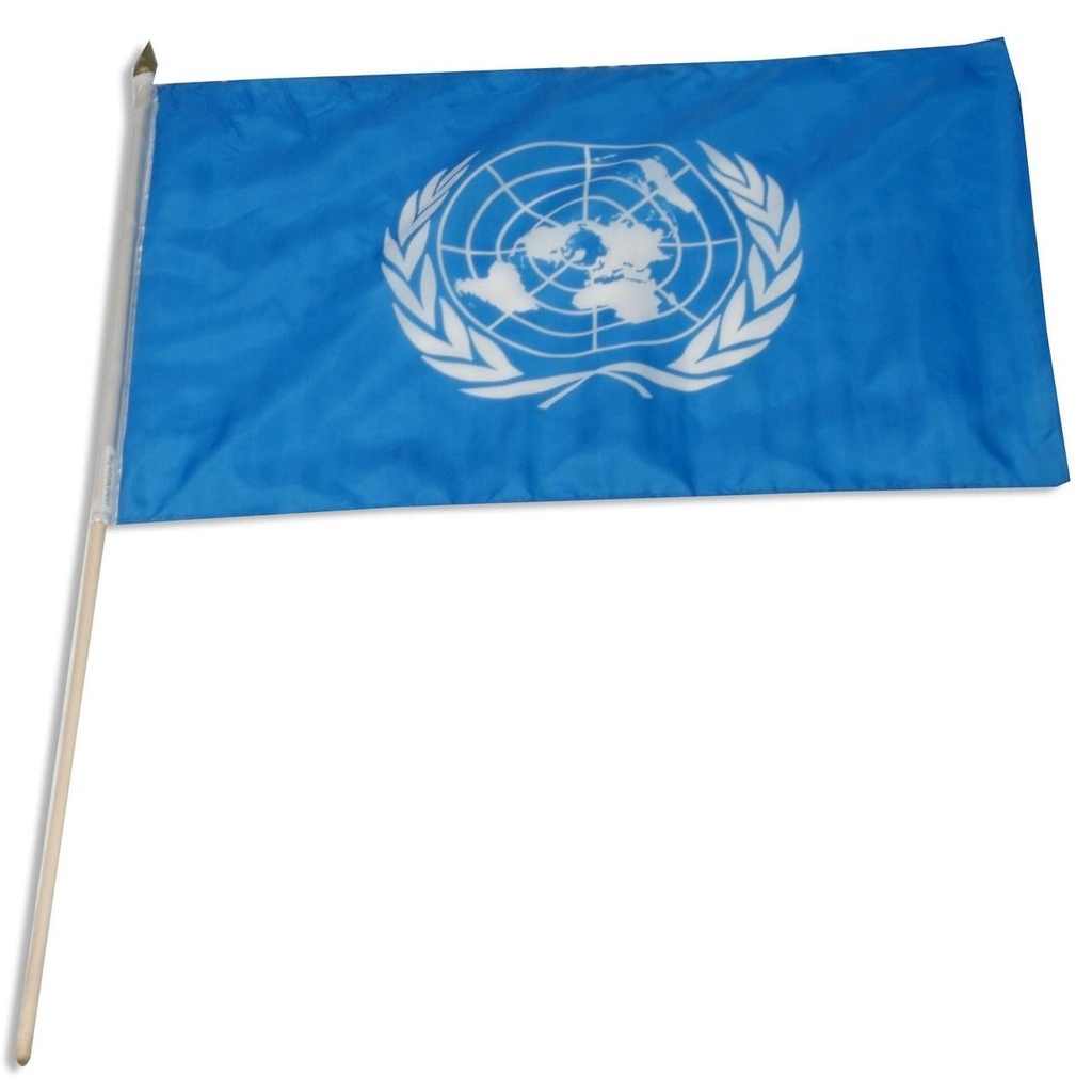 [STI-UN] United Nations 12" x 18" Mounted Flag