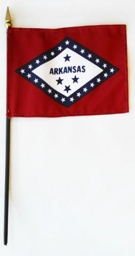 [20111] Arkansas 4" x 6" Mounted Flags