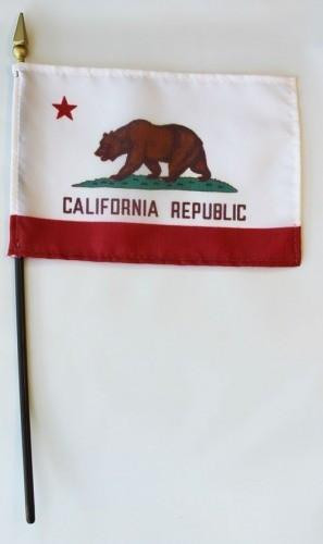 [20148] California 4" x 6" Mounted Flags