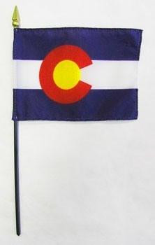 [20185] Colorado 4" x 6" Mounted Flags