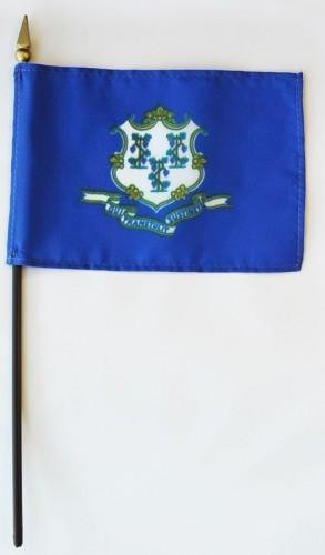 [20222] Connecticut 4" x 6" Mounted Flags