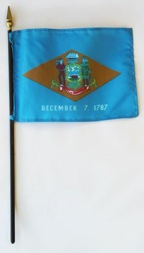 Delaware 4" x 6" Mounted Flags