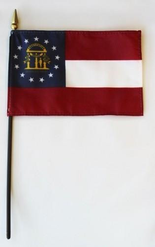 Georgia 4" x 6" Mounted Flags