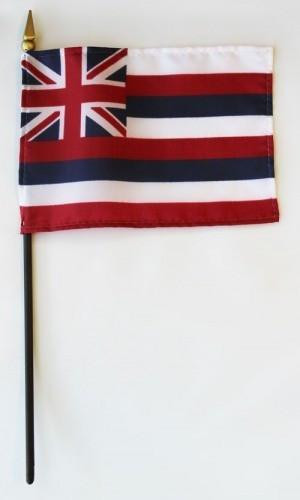 [20370] Hawaii 4" x 6" Mounted Flags