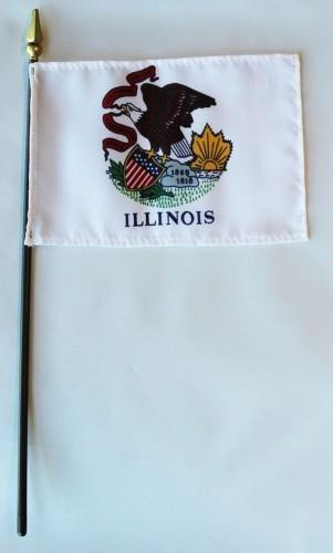 Illinois 4" x 6" Mounted Flags