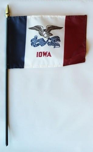 [20518] Iowa 4" x 6" Mounted Flags
