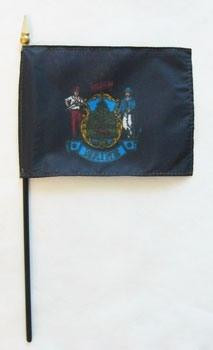 [20666] Maine 4" x 6" Mounted Flags