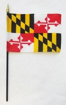 [20703] Maryland 4" x 6" Mounted Flags