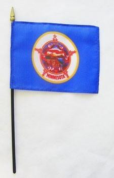[20814] Minnesota 4" x 6" Mounted Flags