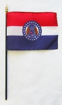 [20888] Missouri 4" x 6" Mounted Flags